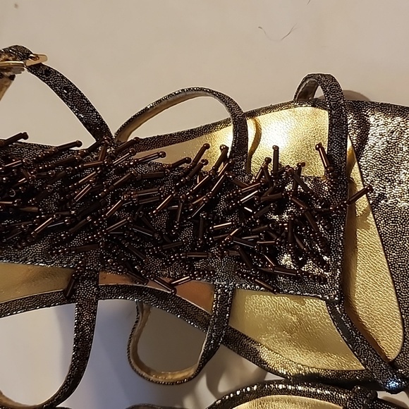 Nine West bead front high heels size 9.5, bronze. New - Picture 2 of 9